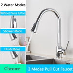 Rozin Brushed Nickel Kitchen Faucet Single Hole Pull Out Spout Kitchen Sink Mixer Tap Stream Sprayer Head Chrome/Black Mixer Tap|Kitchen Faucets| - 14:202520811;200007763:201336106-Quality Home Distribution