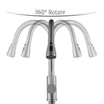 Rozin Brushed Nickel Kitchen Faucet Single Hole Pull Out Spout Kitchen Sink Mixer Tap Stream Sprayer Head Chrome/Black Mixer Tap|Kitchen Faucets| - 14:1254;200007763:201336106-Quality Home Distribution