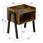 Set of 2 Bedside Tables Nightstands Stackable Narrow End Table with Open Storage - 283983007891-Quality Home Distribution