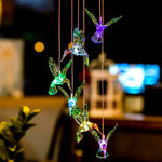 Solar Wind Chimes Lights LED Color Changing Hanging Hummingbird Ball Garden Lamp - 183197258064-Quality Home Distribution