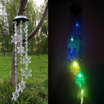 Solar Wind Chimes Lights LED Color Changing Hanging Hummingbird Ball Garden Lamp - 183197258064-Quality Home Distribution