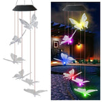 Solar Wind Chimes Lights LED Color Changing Hanging Hummingbird Ball Garden Lamp - 183197258064-Quality Home Distribution