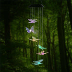 Solar Wind Chimes Lights LED Color Changing Hanging Hummingbird Ball Garden Lamp - 183197258064-Quality Home Distribution