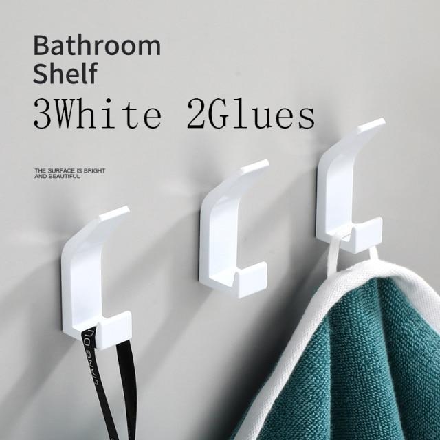 Towel Hook For Bathroom - 39831665-white-3pcs-Quality Home Distribution