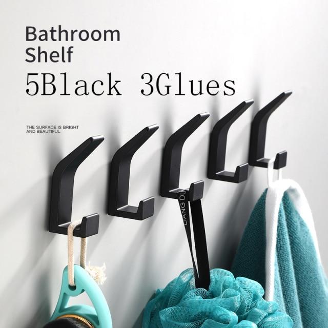 Towel Hook For Bathroom - 39831665-black-5pcs-Quality Home Distribution